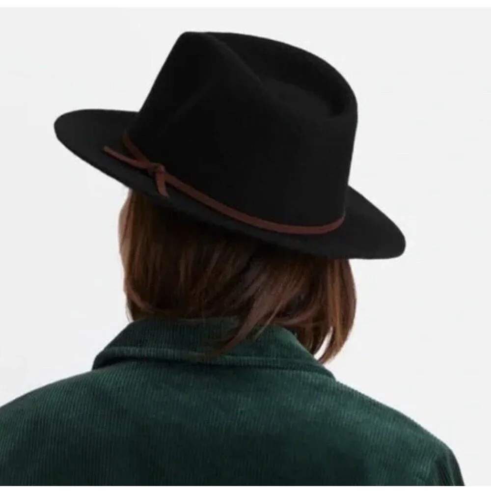 Brixton Valley Fedora Wool Hat In Black One Size New